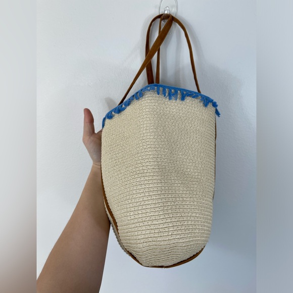 Women’s Beach Tote Bag Basketweave Tropical NEW - Picture 3 of 11